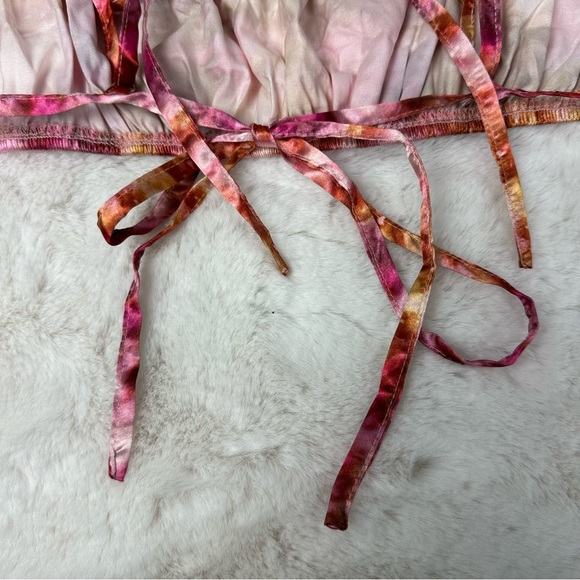 Pretty Little Things Shape Pink Tie Dye Satin Top - Picture 9 of 11